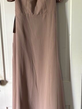 Azazie taupe Maxi Dress